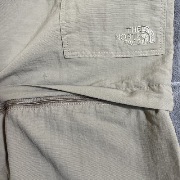 The North Face Pant Women 6 Khaki Tan Nylon Zip Off Cargo Utility Hiking Outdoor - Picture 4 of 14